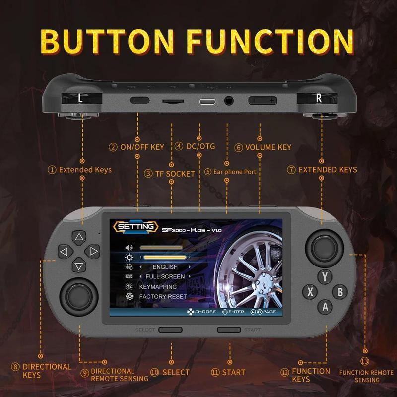 The YLW SF3000 offers a 4.5-inch IPS display for crisp visuals. Enjoy wireless multiplayer gaming anytime, anywhere! Compact, long-lasting, and packed with retro games, it’s perfect for kids and adults. Get yours now and start playing!