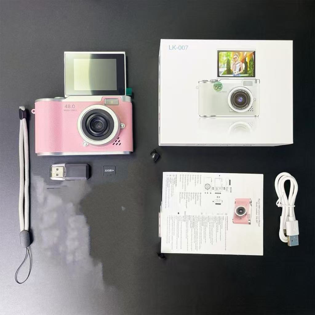 Foldable Screen Student Camera, 1 Count Retro CCD Card Machine, Entry-level 1080P High Built-in Games & Filter Functions Camera, Video, Mini Cameras, Digital Products, Electronic Gift Set, Portable Travel Camera, Portable Pocket Camera