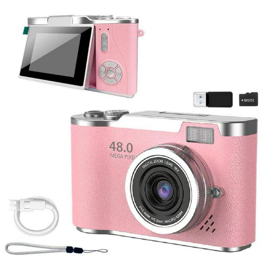 Foldable Screen Student Camera, 1 Count Retro CCD Card Machine, Entry-level 1080P High Built-in Games & Filter Functions Camera, Video, Mini Cameras, Digital Products, Electronic Gift Set, Portable Travel Camera, Portable Pocket Camera